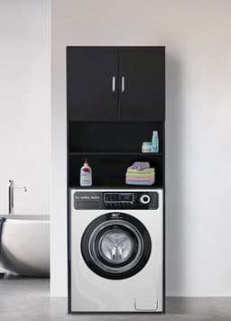 Wasmachine kast ombouw meubel - zwart — thumbnail 4