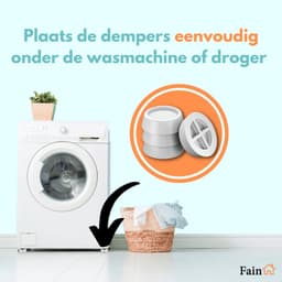 Fain - Trillingsdempers wasmachine – Set van 4 stuks – Wit - Voetjes wasmachine & droger - Wasmachine demper – Anti trillings / vibratie dempers pads – Antislip rubber – Trillingsmat – Antislipmat - Extra dik — thumbnail 4
