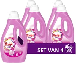 Robijn - Vloeibaar Wasmiddel - Color Pink Sensation - 4 flessen - 80 wasbeurten - Voordeelverpakking — thumbnail 1