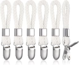 6 stuks handdoekclips - metalen theedoekhaken - geweven katoen - stevige hangende clips - theedoekhouders - opbergclips - ophangen van kleding - theedoek - strandhanddoek - haken - keuken — thumbnail 1
