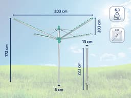 Leifheit droogmolen Linomatic 500 easy - incl. bodemhuls - 50 m drooglengte - 5 wasmachineladingen — thumbnail 2