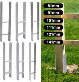 Paalankers 2 stuks - H-anker grondanker - Stevig Fundament - Thermisch Verzinkt Staal - 600mm Lengte 111mm Diep - Zilverkleurig — thumbnail 4