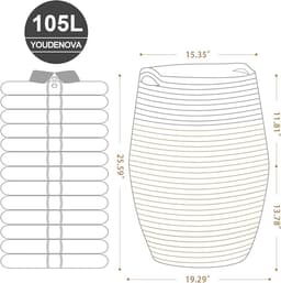Wasmand 105L, Opbergmand van Katoen, Grote Mand met Handgreep, Linnenmand Bruin — thumbnail 3