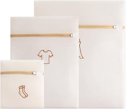 Set van 3 wasnetten voor delicate kleding, anti-vervorming, fijn net, ritssluiting, bescherming, waszakken in 3 maten — thumbnail 1