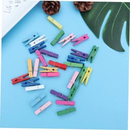 Mini Houten Knijpers - Kleine Clips - Foto's Ophangen - Natuurlijk Hout - 30 Stuks - Pastel Kleuren — thumbnail 4
