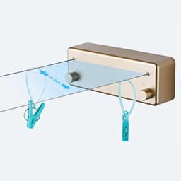 Telescopische Waslijn - Wandmontage Hanger - Kleding Drogen - Dubbele Lijn - 24 cm - Goud — thumbnail 2