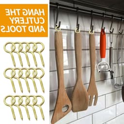 50 Stuks Oogschroeven van RVS - Ring Schroeven en Haken voor Kledinglijn en Kerstdecoratie - Duurzaam en Roestvrij voor Diverse Toepassingen — thumbnail 4