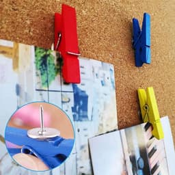 Houten Clips Punaises - Decoratieve Spelden - Foto's Ophangen - Combinatie Clip & Pin - 35 cm - Geassorteerd — thumbnail 4