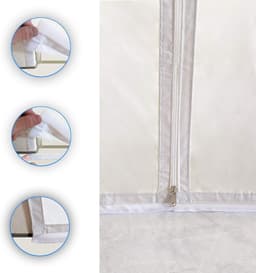 Verstelbare raamafdichting voor airconditioning - ontwerp met trekkoord, 15 cm afvoerslang | Eenvoudig te installeren, weerbestendige oplossing, dubbele slang voor ventilatieopening in de deur van de wasdroger voor efficiënte koeling — thumbnail 2