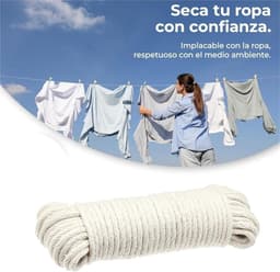 Waslijn Gevlochten Touw - Multifunctioneel Huishoudtouw - Kleding Drogen - Robuust Weerbestendig Materiaal - 20 meter - Wit — thumbnail 4