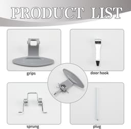 Deurklink Wasmachine - Handgreep Deur - Wasmachine Reparatie - Complete Set - 5 x 3 x 2 cm - Grijs — thumbnail 5