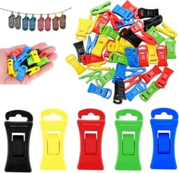 Sokkenklemmen 100 stuks - Sokkenhouders Clips - Wassen Sorteren - Geurloos Premium Plastic - 100 Stuks - Kleurrijk — thumbnail 1