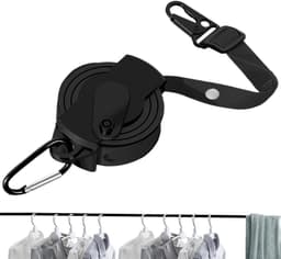 Uittrekbare Waslijn - Camping Waslijn Touw - Kleding Drogen Buiten - 34 Antislip Gaten - 3.6 Meter - Zwart — thumbnail 1