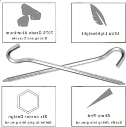 Stevige metalen tentpinnen van 7'' - 10 stuks, roestvrij en duurzaam voor kamperen, zeilen en outdoor activiteiten — thumbnail 3