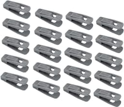 Kledingclips - Wasknijpers Sokken - Kleding Drogen - Beschadigt Kleding Niet - 20 stuks - Grijs — thumbnail 1