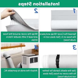 Luchtconditioner Afvoerslang Isolatie Cover met 3 Bevestigingsbanden voor Drenage Hoses van 12.5 cm en 15 cm — thumbnail 4