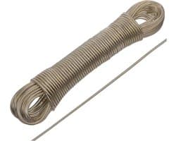 Kledinglijn Reis - Waslijn Buiten Binnen - Kleding Drogen - Verstelbare Lengte - 20 Meter - Zilver