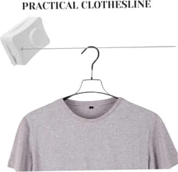 Waslijn Artefact - Drooglijn Kleding Ophangriem - Kleding Drogen - Intrekbaar Ontwerp - 5.1 Meter - Wit — thumbnail 4