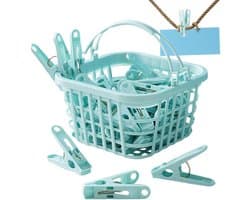 Wasknijpers - Kledingclips - Kleding Drogen - Windbestendig Ontwerp - 30 Stuks - Blauw