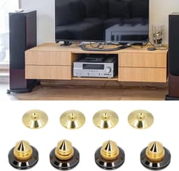 Luidspreker Isolatie Voeten - Schokdemper Pads - Verbeter Geluidskwaliteit - Sterke Dragende Aluminiumlegering - 4 Stuks - Zilver — thumbnail 2