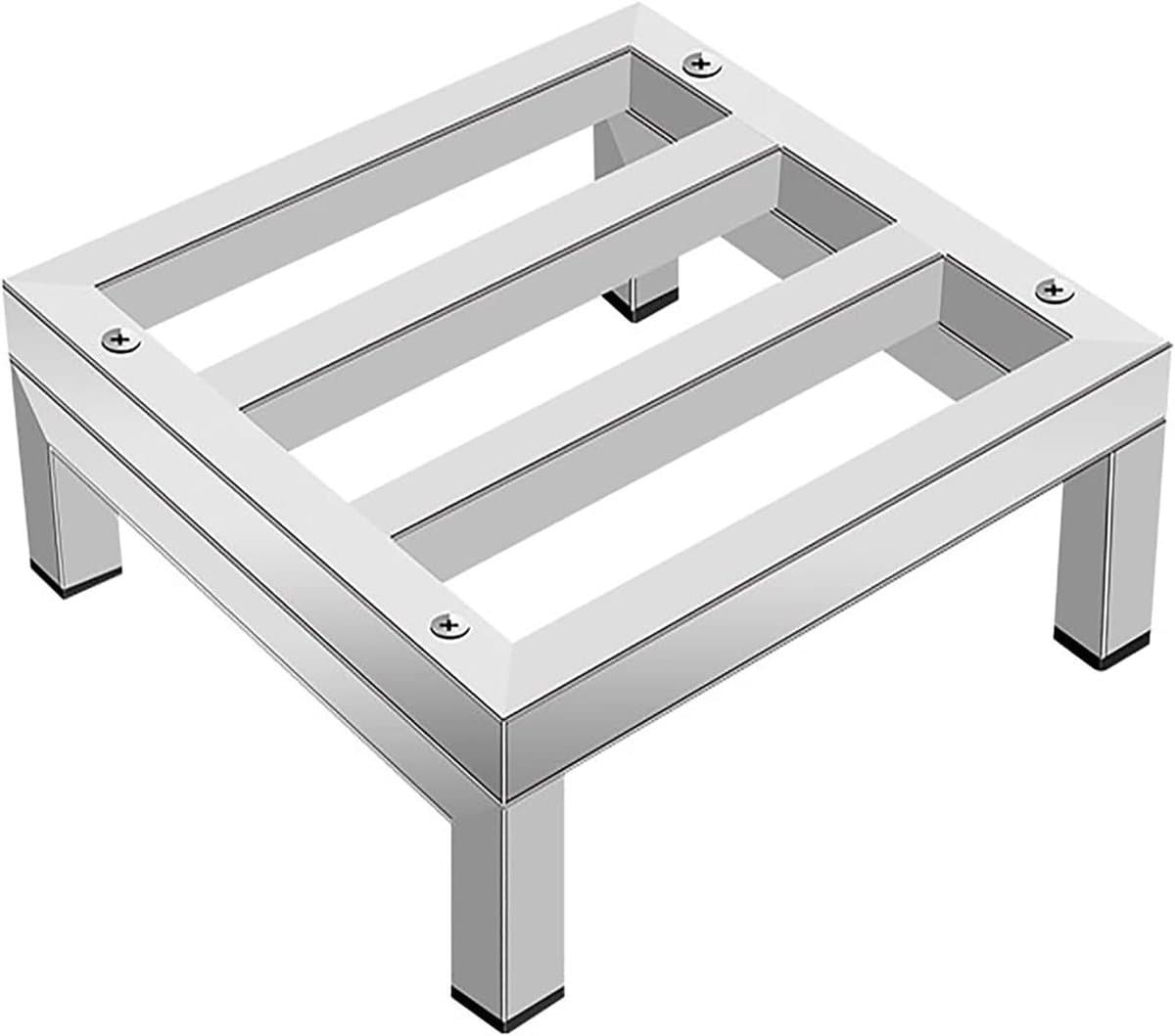 Apparaten verhoger - Meubelstandaard pallet - Apparaten stabiliseren - Roestvrij staal - 25x25x10 cm - Zilver — afbeelding 1