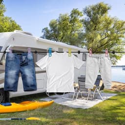 Draagbare Waslijn - Reiswaslijn Outdoor - Kleding Drogen - Met 12 Clips - Tot 360cm - Multicolor — thumbnail 2