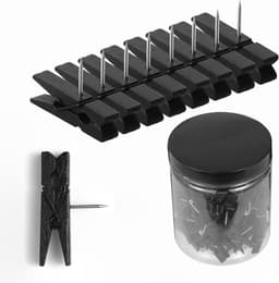 Houten Clips Punaises - Decoratieve Pinnen - Foto's Ophangen - Geen Gaten Documenten - 37 x 12 cm - Houtkleur — thumbnail 1