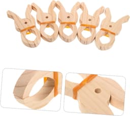 Houten Kledingknijpers - Grote Clips Hanger - Kleding Ophangen - Antislip Grip - 14x7x1.5 cm - Beige — thumbnail 5
