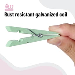 Houten Wasknijpers - Kleding Pinnen - Kleding Ophangen - Roestbestendige Spelden - 7.5 cm - Pastel Kleuren — thumbnail 4
