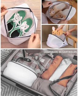 EXCITAT Waszak Voor Schoenen - Herbruikbare Wastas - Set Van 2 Stuks - Voor Wasmachine En Reizen - Wit — thumbnail 4