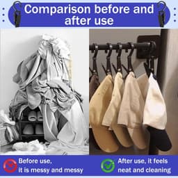 20 Zwarte Knijpers met 360째 Draaibare Haak, Draagbare Knijperhanger, voor Kleding, Handdoek, Sokken, Jeans — thumbnail 5