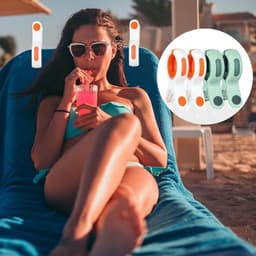 GELLDG Handdoekklemmen - Strandclips - Winddicht En Antislip Ontwerp - Gemaakt Van Duurzaam PP-Materiaal - 8 Stuks In Set - Geschikt Voor Strandstoel En Waslijn - Groen En Wit — thumbnail 3