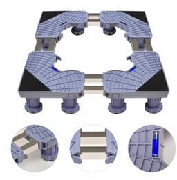 Wasmachine Standaard - Wasmachine Verhoger - Wasmachine Opbouwmeubel - 500kg Draagvermogen & 12 Poten - 3D Verstelbaar (45-68cm) - Anti-slip & Geluiddempend - Voor Wasmachine, Koelkast & Vriezer — thumbnail 4