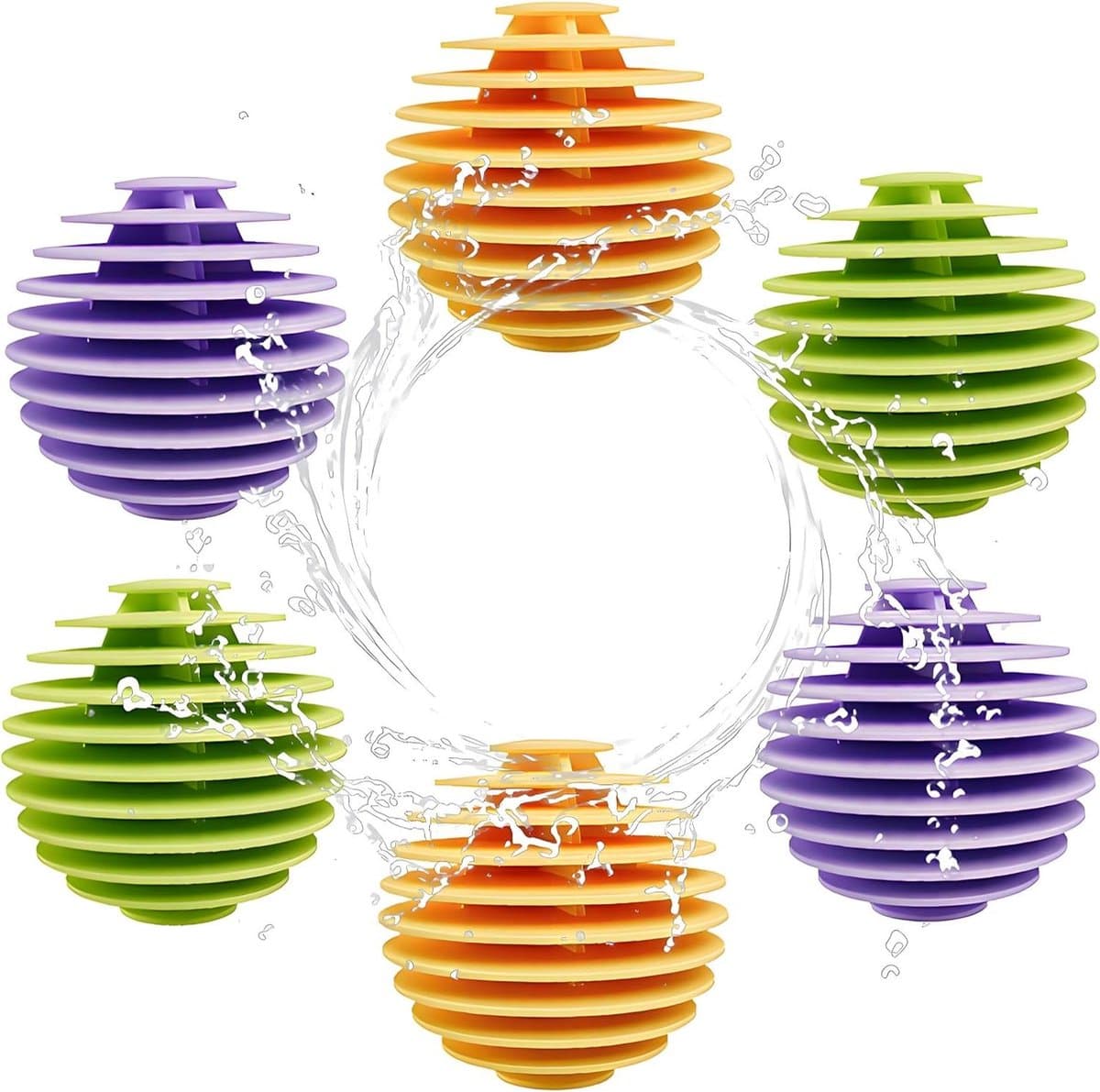 Reusable Drying Balls Anti-static, 6 Pieces Laundry Stirring Balls Non-Toxic Washing Balls Tangle Free for Washing Machine, Softens Fabrics, Prevents Tangles, Improves Cleaning(Large) — afbeelding 1