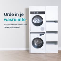 Washcab® Wasmachine Kast - Droger Verhoger - Wasmachine Ombouw - Droger op wasmachine Wit - Stack Set 2 — thumbnail 3