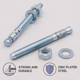 Wigankers - Keilankers metalen pluggen - Beton bevestigen - Verzinkt staal - M10 x 100 mm - Zilver — thumbnail 2