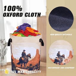 Wasmand Cowboy - Kledingopberger Emmer - Kleding Opslaan - Waterdichte Oxford Stof - 432 cm Hoog - Western Cowboy — thumbnail 2