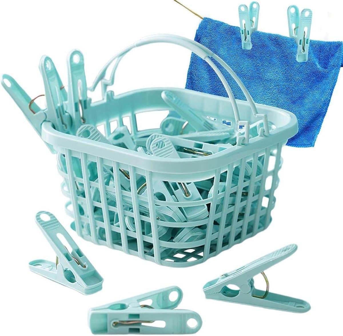 Wasknijpers - Kledinghaken - Wasgoed Droge - Winddicht Ontwerp - 30 Stuks - Blauw — afbeelding 1