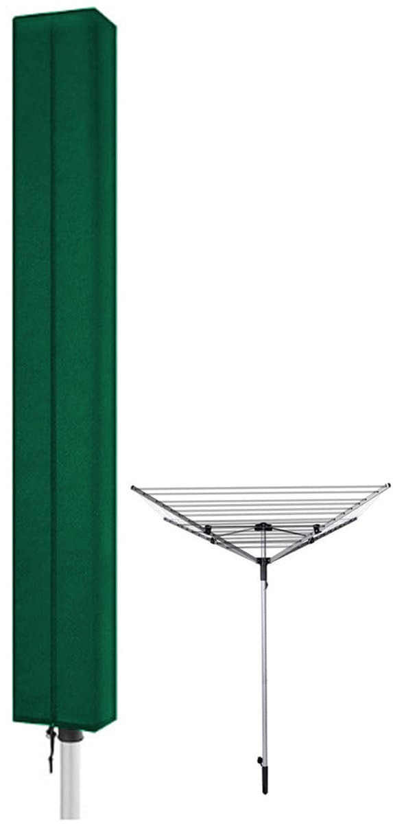 Droogmolen Hoes - 165 x 16 x 16 cm - Beschermhoes Universeel - Oxford-stof - Heavy Duty Roterende Waslijn Afdekking - Met rits en trekkoord - Waterdicht - Stofdicht - Winddicht - UV-bestendig - Voor Tuin, Binnenplaats, Buiten en op de Camping - Groen — afbeelding 1