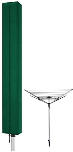 Droogmolen Hoes - 165 x 16 x 16 cm - Beschermhoes Universeel - Oxford-stof - Heavy Duty Roterende Waslijn Afdekking - Met rits en trekkoord - Waterdicht - Stofdicht - Winddicht - UV-bestendig - Voor Tuin, Binnenplaats, Buiten en op de Camping - Groen — thumbnail 1