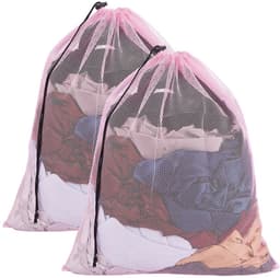 GORGECRAFT 2Pcs Mesh Waszakken 62x49Cm - Herbruikbare Wasmachine Tassen - Hot Roze — thumbnail 1