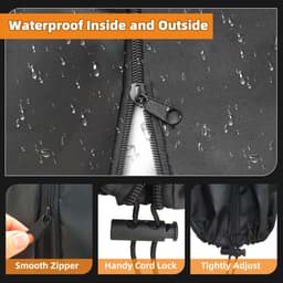 Droogmolenhoes - Droogmolen Hoes Universeel - 165x16x16 cm - 210D Heavy Duty Roterende Droogrek Hoes - Afdekking Buiten - Ritssluiting - Zonwering - Waterdicht - voor Tuindroger, Droger - Zwart — thumbnail 3