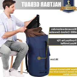 Grote Waterdichte Waszak voor Vuile Kleding, Vouwbare Opbergzak met 2 Schouderbanden, Ideaal voor Reizen en Thuisgebruik — thumbnail 4