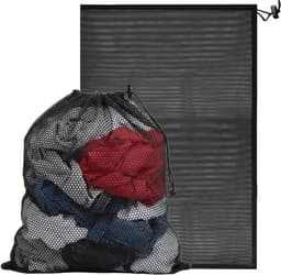 Grote waszakken van netstof 70 x 90 cm met trekkoord, herbruikbaar voor wasmachine, kleding en beddengoed — thumbnail 1