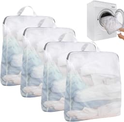 Set van 4 Grote Wasnetten voor de Wasmachine 50 x 60 cm - Herbruikbare Waszakken met Handvatten en Rits voor Ondergoed, Bh's, Truien en Sjaals — thumbnail 1
