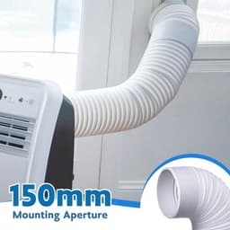 Afvoerslang Airco - Slang Mobiele Airco - Ventilatie Afvoer - Links Aansluiting - 150 mm 2 meter - Wit — thumbnail 2