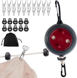 Intrekbare Waslijn - Reis Waslijn - Kleding Drogen - Met Opbergtas - 10 Meter - Rood — thumbnail 1