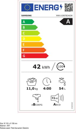 Samsung Bespoke WW11DB7B34GWU3 - Wasmachine - 11 Kg - 7000 series - 20% zuiniger dan energielabel A — thumbnail 2