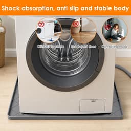 Wasmachine Onderlegger - Apparaat Mat - Vloer Beschermen - XXL Lekbak - 81 x 78 cm - Grijs — thumbnail 4