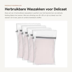 Dailygoods- Waszak Groot 40 x 50 cm - Waszakken voor Wasgoed - Wasnetten - Herbruikbaar - Polyester-Mesh - Robuuste Ritssluiting - Wasnet — thumbnail 4